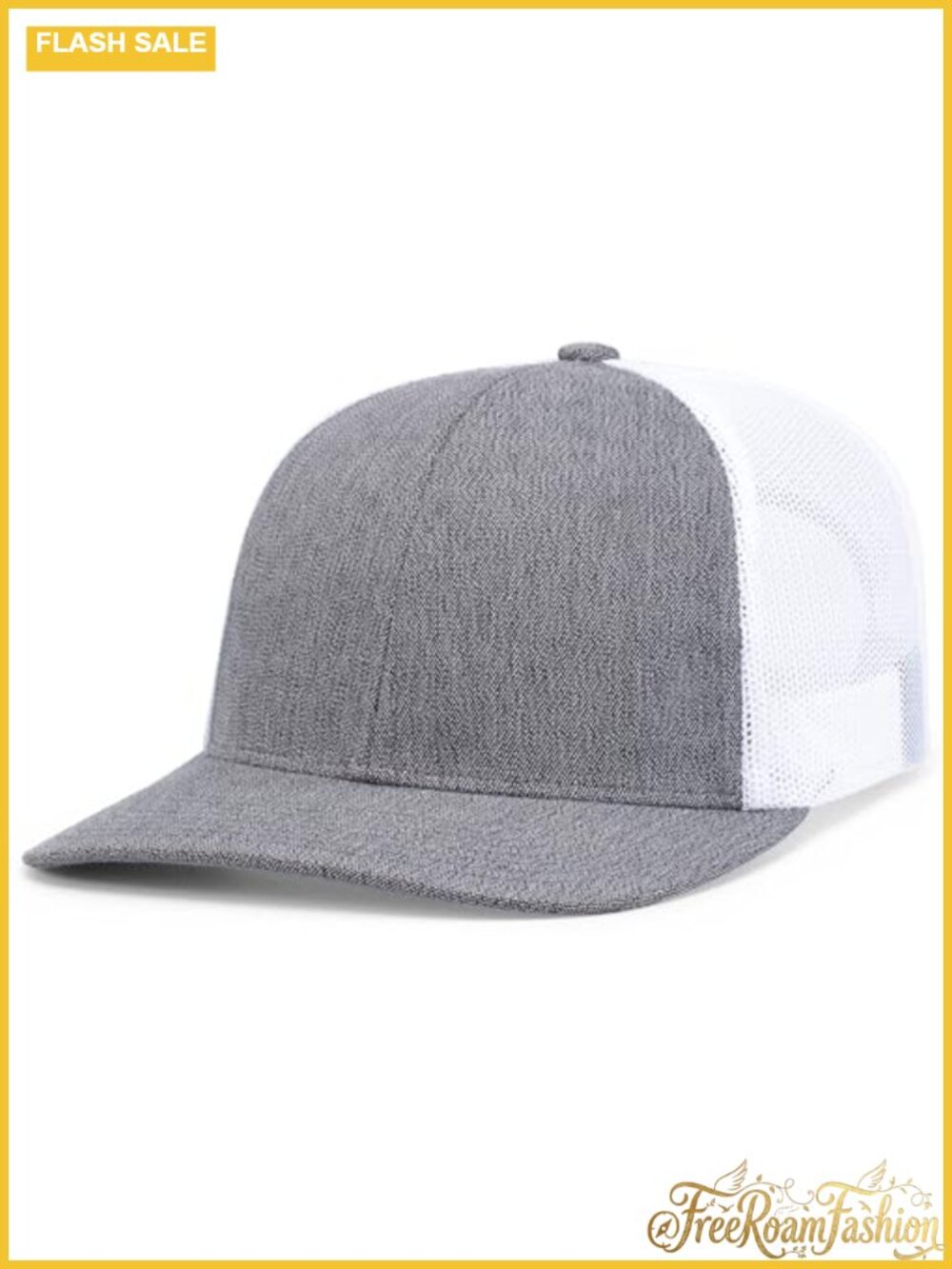 Melange Heather Low-Profile Trucker Snapback Adjustable Cap